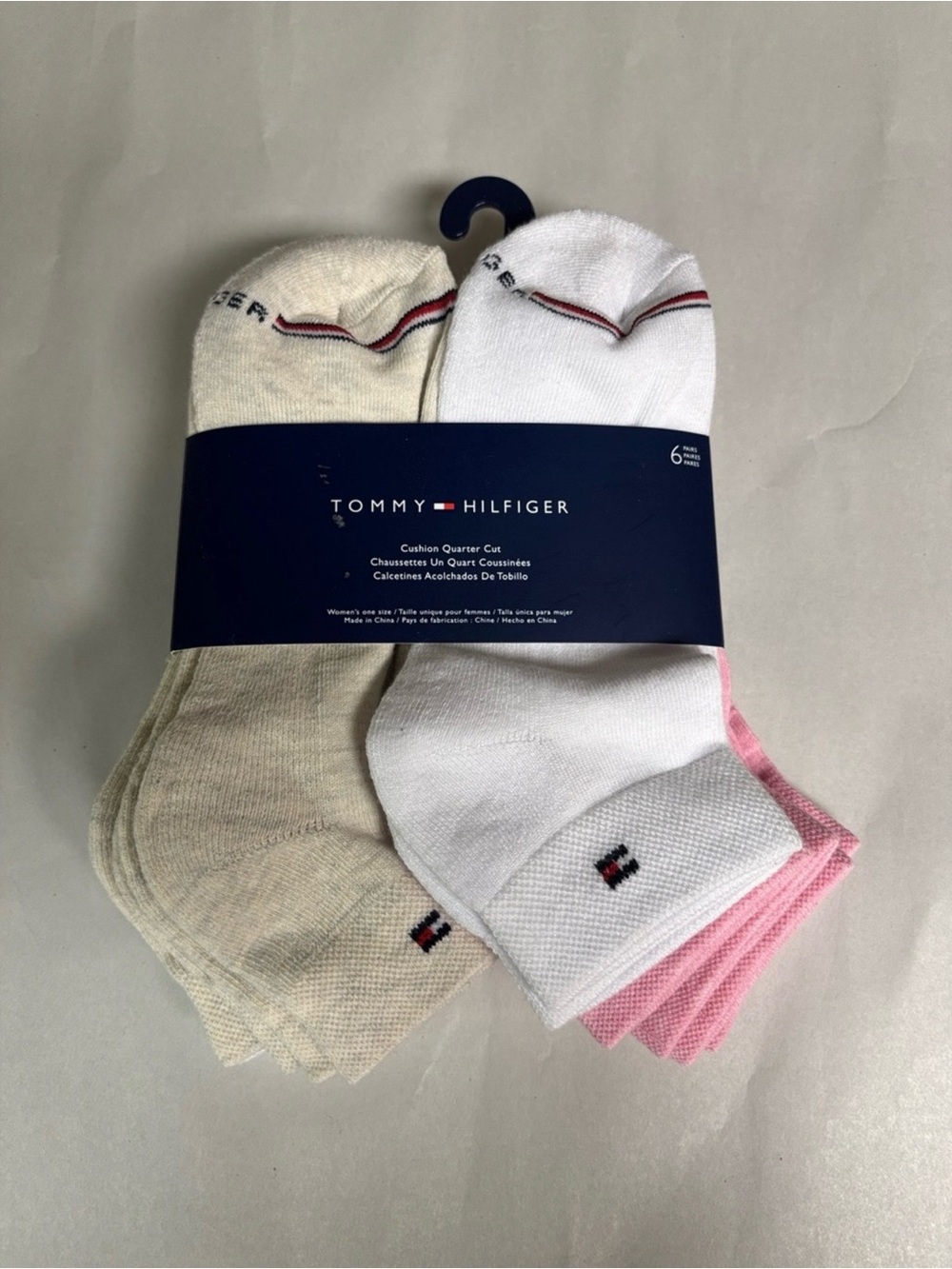 New Tommy Hilfiger Socks Women’s 6 Pair Cushion Quarter Cut Casual Activewear